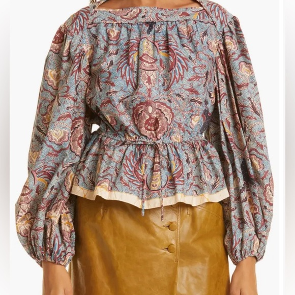 ULLA JOHNSON
Mireya Cotton Peplum Top In Ether size 14 nwt sold out! - Picture 1 of 10